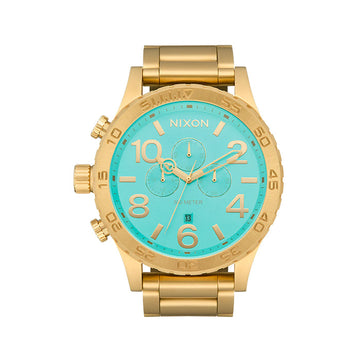 Nixon 51-30 Gold & Turquoise Watch - A1389-5345-00